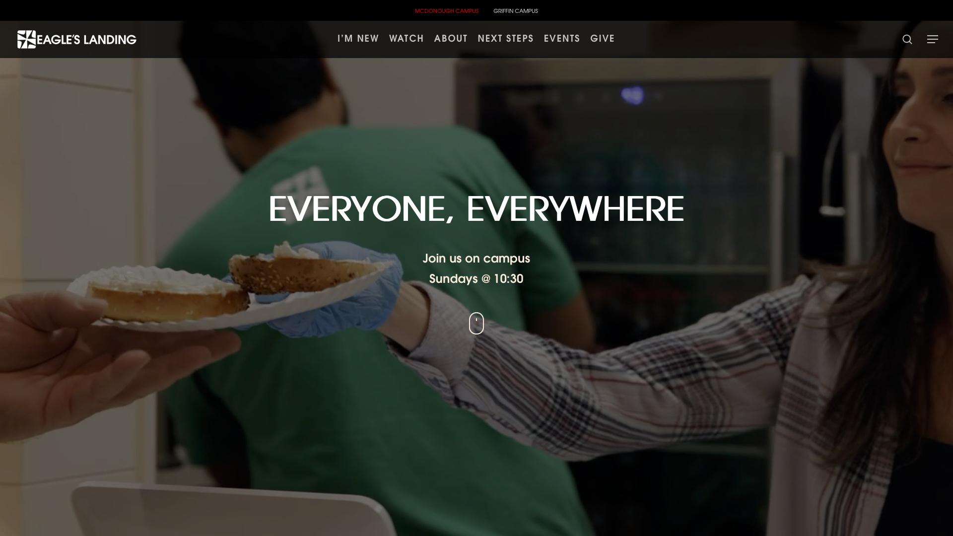 Eagle's Landing First Baptist Church website on MacBook