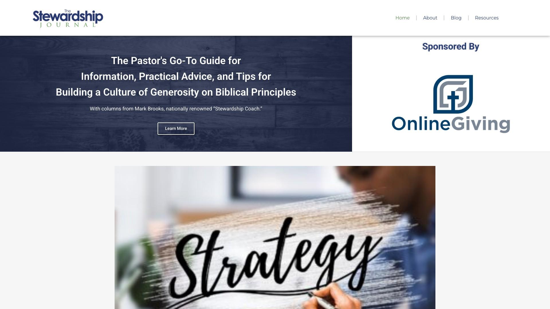 Stewardship Journal website on MacBook